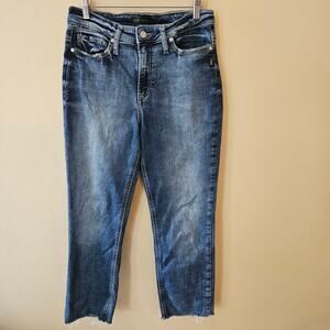 Silver Jeans Women's Hello Legs Jeans, Size 28 Ankle Slim Fit Faded
